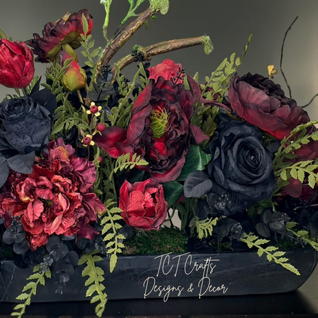 Dark Halloween Floral Centerpiece 28 Inch Arrangement TCT Crafts