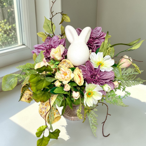 Easter Bunny Floral Arrangement Spring Garden Centerpiece TCT Crafts