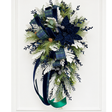 Navy Blue Green Deluxe Designer Christmas Door Swag - 42"-2190 TCT Crafts Designs & Decor