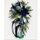Navy Blue Green Deluxe Designer Christmas Door Swag - 42"-2190 TCT Crafts Designs & Decor