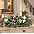 Designer Christmas Centerpiece | Magnolia Pomegranate Pine Arrangement | 34"Lx16"Hx18"W-2200 TCT Crafts Designs & Decor