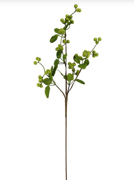 Green Artificial Berry Spray 31" | Faux Greenery Stem for Floral Arrangements