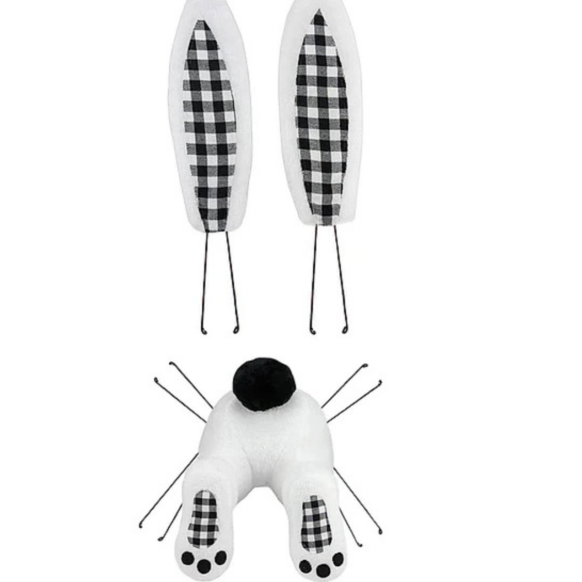 Bunny Wreath Decor Kit | Buffalo Plaid Easter Attachment Set | 25"H x 12"L-HE718502 Craig Bachman