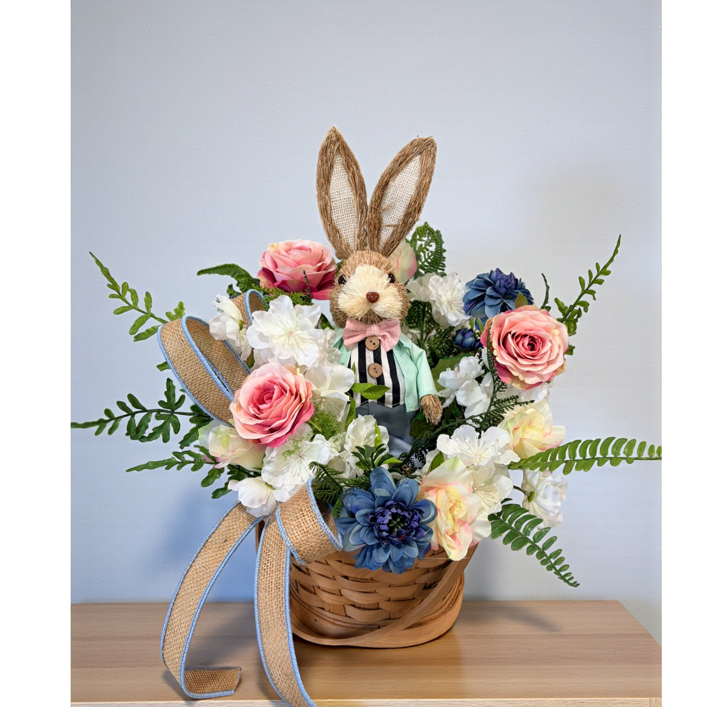 Bunny Easter Basket Arrangement | Spring Floral Centerpiece Decor TCT Crafts