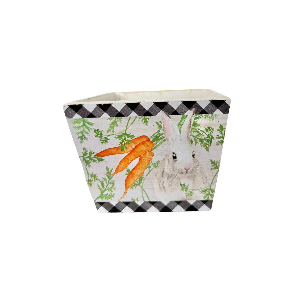 Wooden Easter Carrot Planter with Liner - 5.75"x4.25"H - Choice of 2 Styles - TCT Crafts - KM1145 TCT Crafts