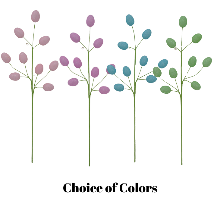 29.5" Pastel Easter Egg Spray - Blue, Green, Lavender, or Pink