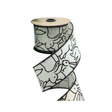 Black Ivory Rabbit Faux Linen Wired Ribbon | 2.5 Inch Easter Ribbon-05-1576 D.Stevens
