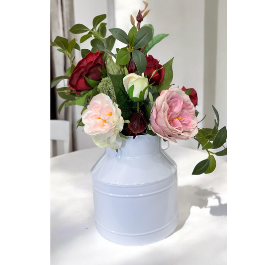 Country Chic Floral Milk Can Arrangement - 19"x14" Rustic Centerpiece TCT Crafts