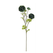 Load image into Gallery viewer, 26&#39;&#39; Emerald Artificial Ranunculus - Realistic Green Faux Floral Stems-4987-EM