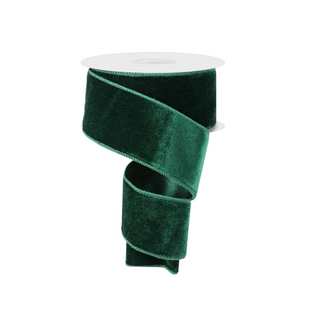 Hunter Green Velvet Ribbon | Wired Christmas Velvet Ribbon | 2.5" x 10yd-RGE165912 Craig Bachman