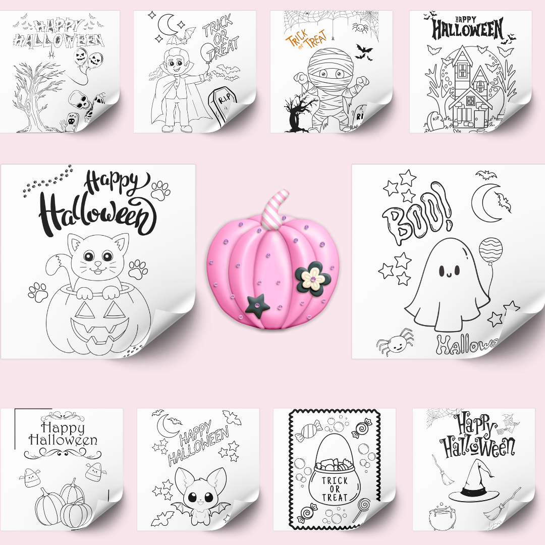 10 Printable Halloween Coloring Pages for Kids | Instant Download | Fun Halloween Activity for Parties, Classrooms, Daycares | Letter Sized