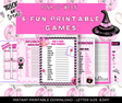 Pink-O-Ween Halloween Themed Pink Digital Downloadable Party Games- PRINTABLE Halloween Party Games-October Pink Themed Party Games TCTCrafts