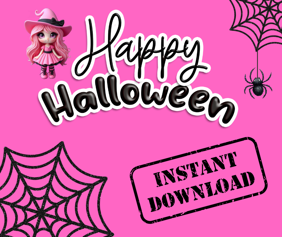 Pink-O-Ween Halloween Themed Pink Digital Downloadable Party Games- PRINTABLE Halloween Party Games-October Pink Themed Party Games TCTCrafts