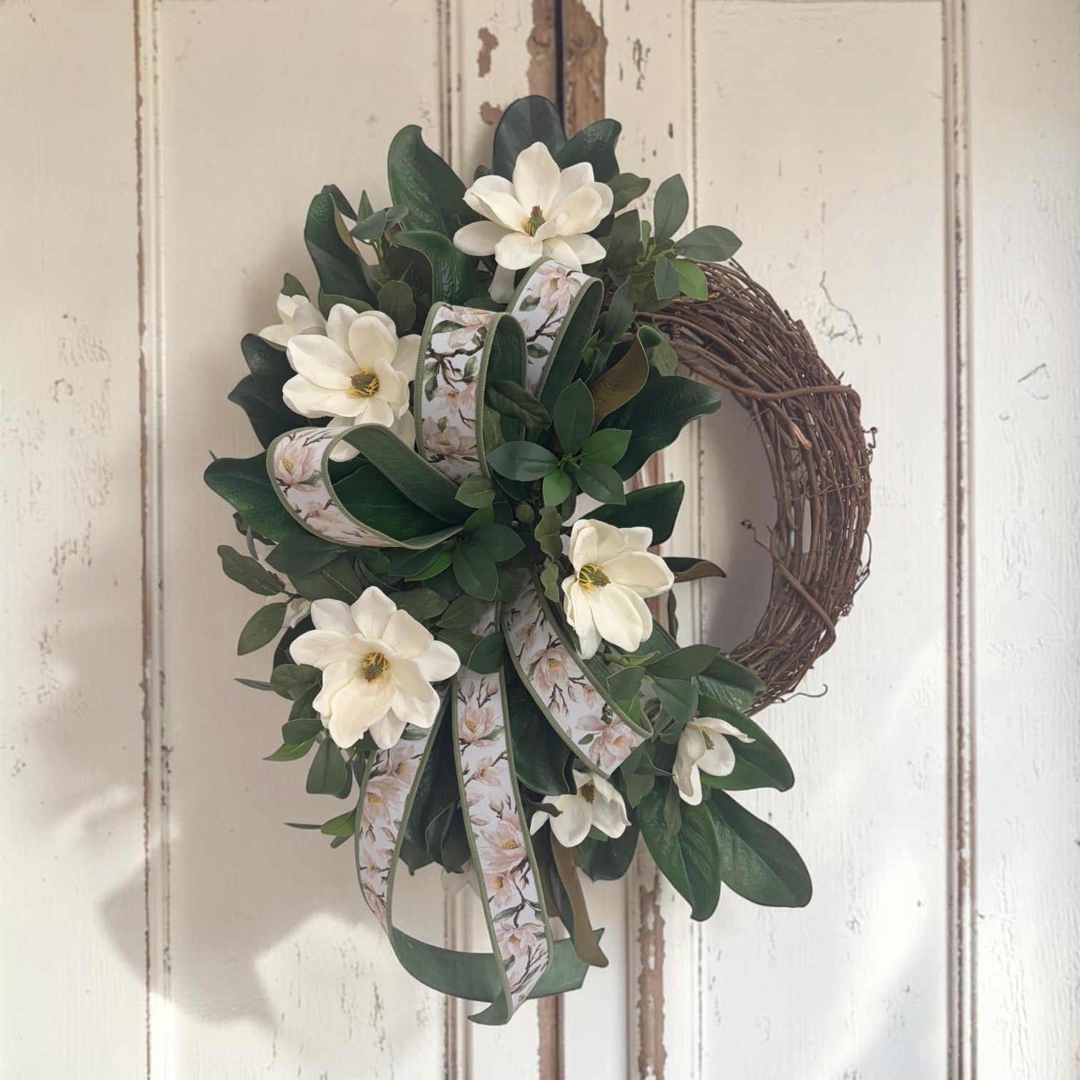 Everyday Magnolia Grapevine Wreath 28 Inch Door Decor TCT Crafts