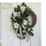 Everyday Magnolia Grapevine Wreath 28 Inch Door Decor TCT Crafts