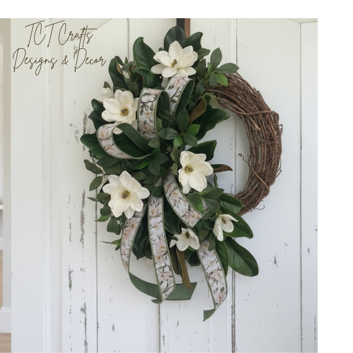 Everyday Magnolia Grapevine Wreath 28 Inch Door Decor TCT Crafts