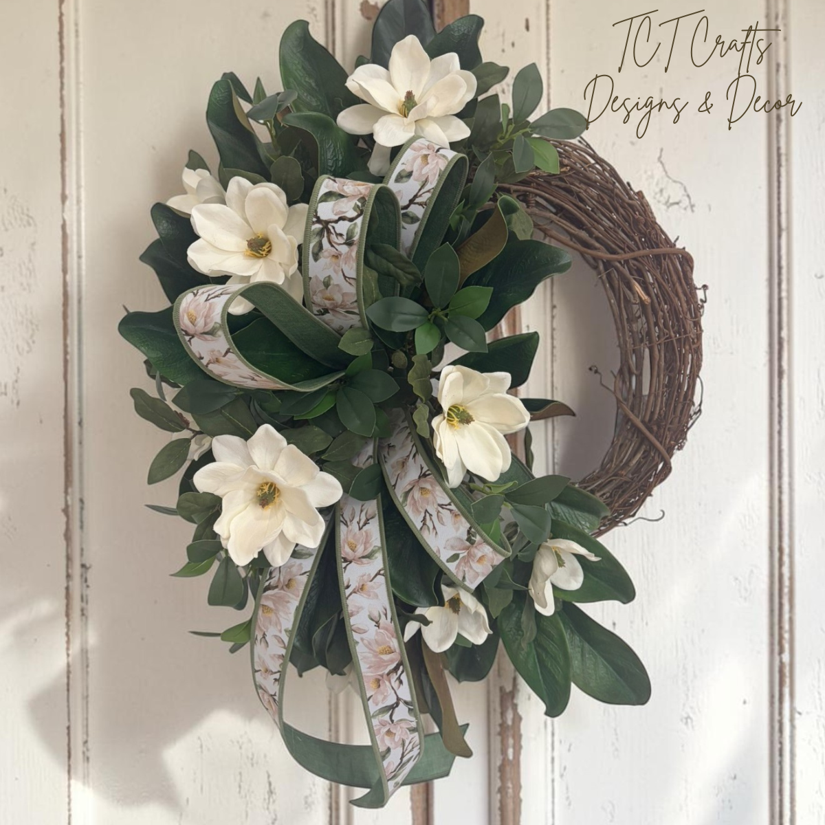 Everyday Magnolia Grapevine Wreath 28 Inch Door Decor TCT Crafts