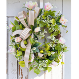 Spring Greenery Wreath with Nest & Bird – Artificial Floral Grapevine Wreath TCT Crafts