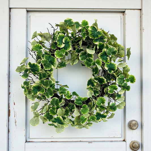 30" Artificial Geranium Aralia Wreath | Lifelike Greenery for Door & Wall Decor Allstate Floral