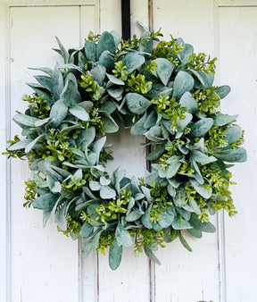 Everyday Lambs Ear Front Door Wreath-TCT1622 TCT Crafts