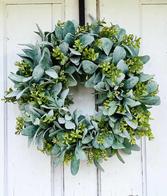Everyday Lambs Ear Front Door Wreath-TCT1622 TCT Crafts