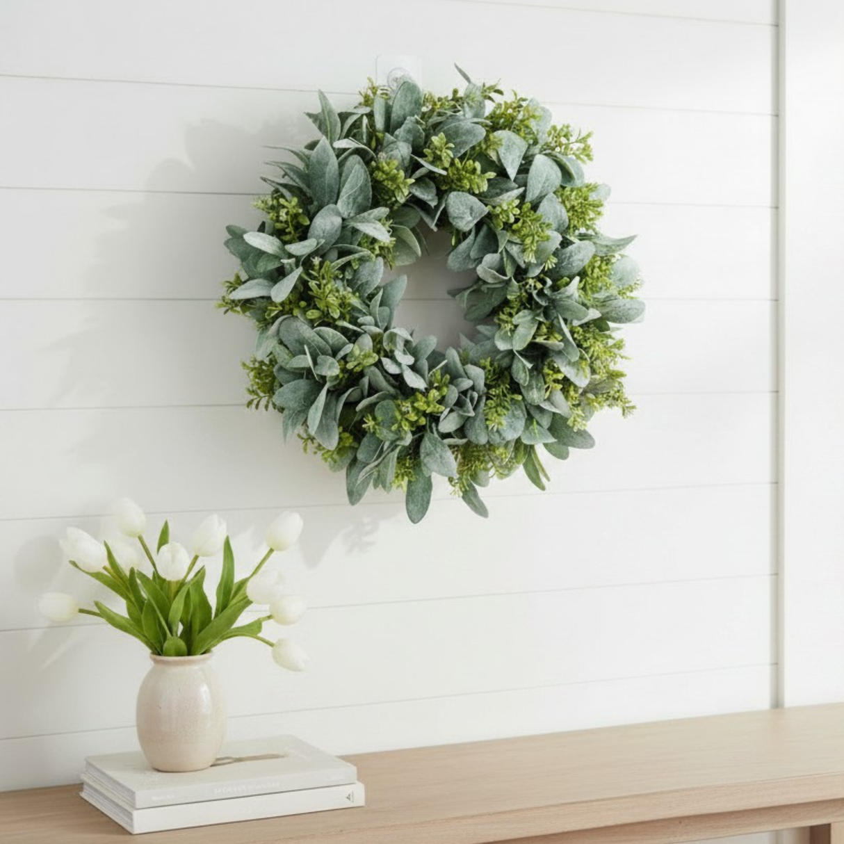 Everyday Lambs Ear Front Door Wreath-TCT1622 TCT Crafts