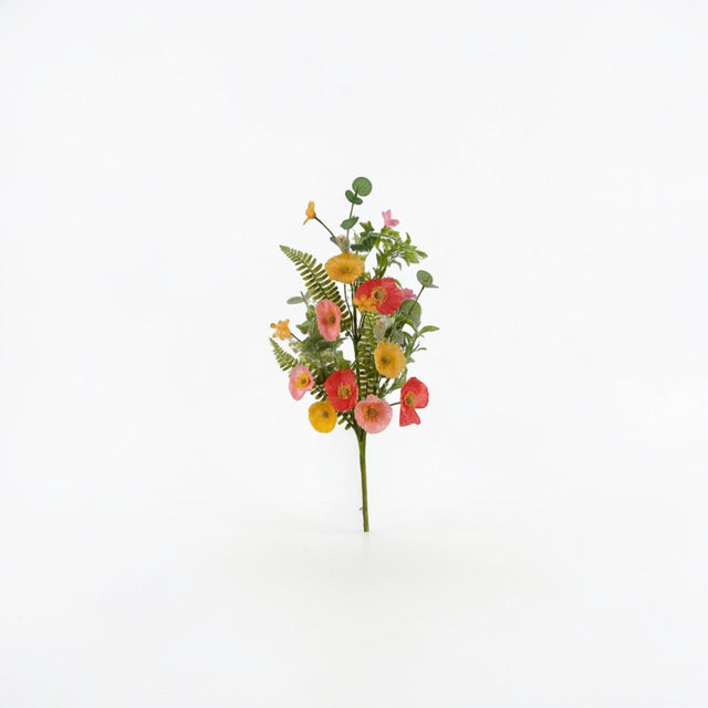 Artificial Wildflower Poppy Spray Orange Yellow Salmon Floral Stem 26 Inch-FH8228E8 Craig Bachman