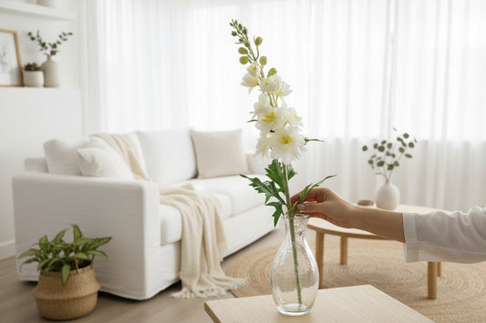 Real Touch White Delphinium Stem Artificial Flower 28 Inch-FL001927 Craig Bachman