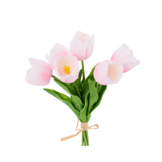 Light Pink Artificial Tulip Bundle – Real Touch 6-Stem Spring Flowers-FN172415 Craig Bachman