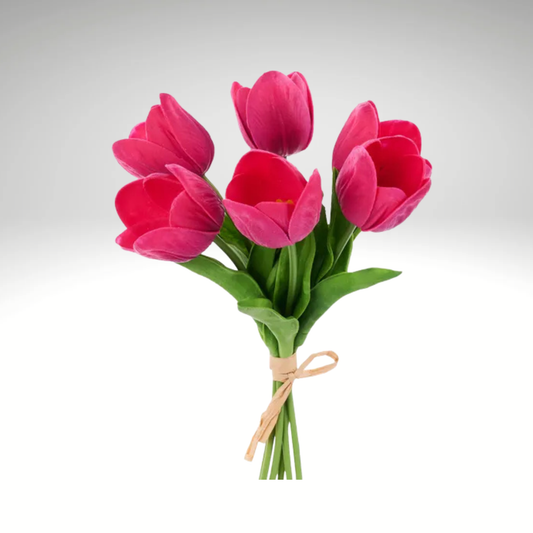 Dark Pink Artificial Tulip Bundle – Real Touch 6-Stem Spring Flowers-FN172432 Craig Bachman