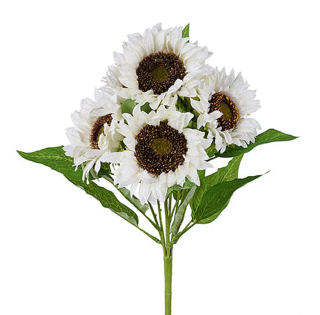Artificial White Velvet Sunflower Bush — 17 Inch Spring and Wedding Floral Supply-FN175327 Craig Bachman