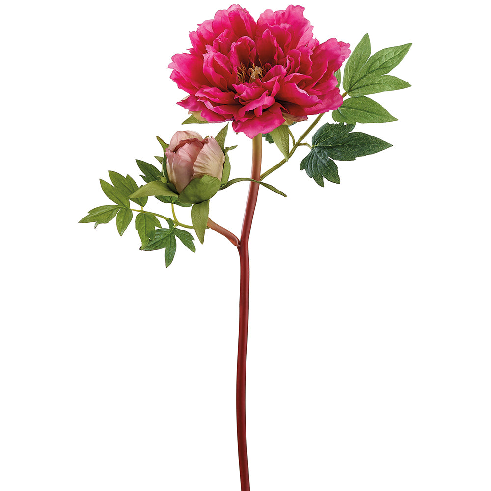 Bright Pink Artificial Peony Spray-FSP476-BT