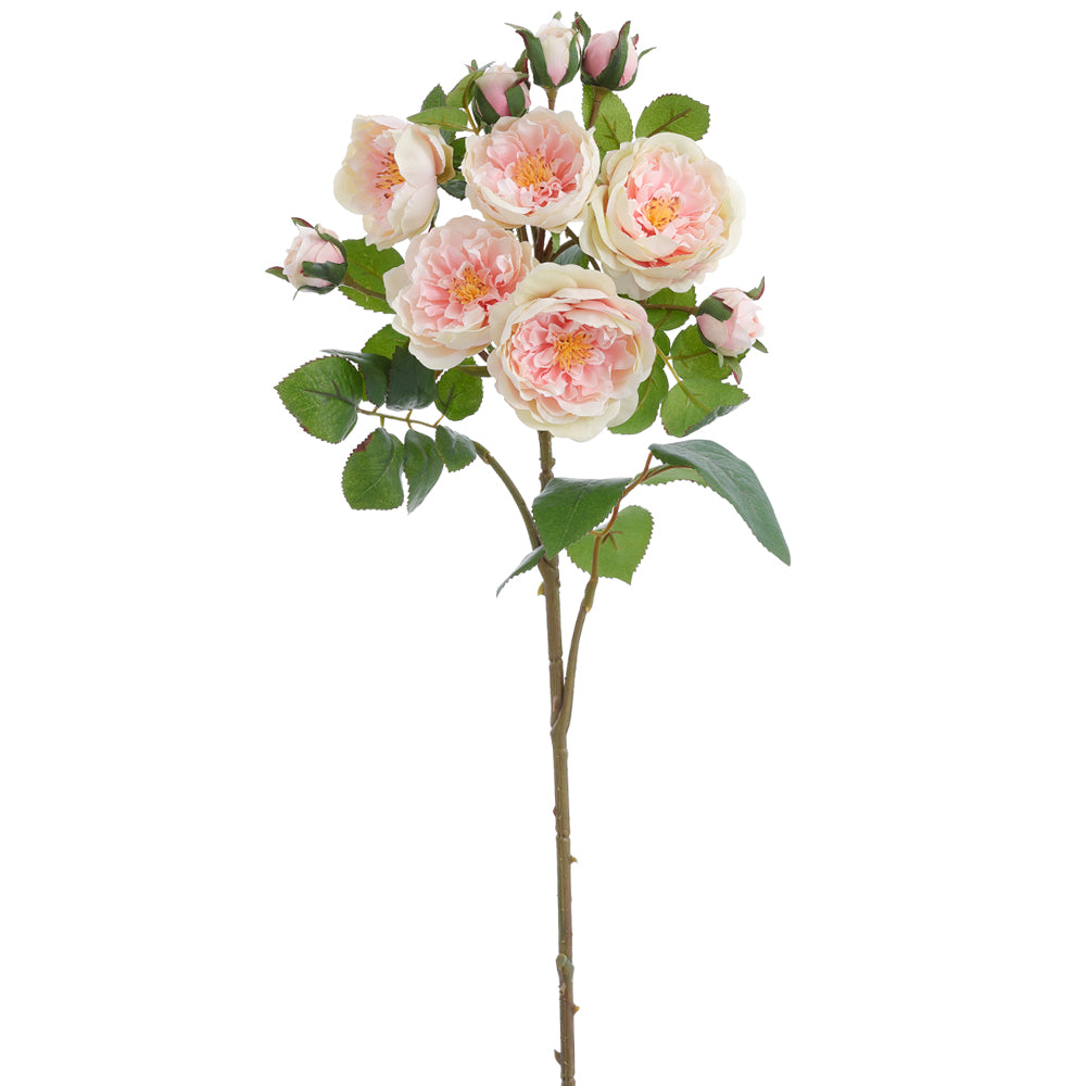 Blush Pink Cream Artificial Rose Spray-FSR355-PK/CR