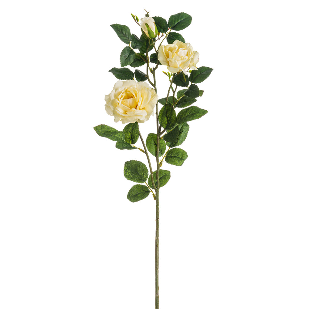 Cream Artificial Rose Spray Stem-FSR522-CR