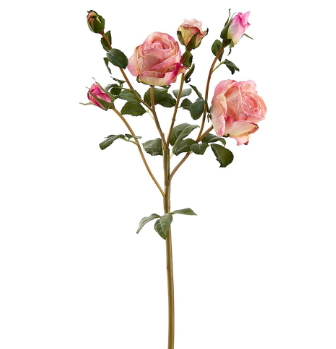 27.5" Artificial Pink Rose Spray – Faux Rose Stem with 3 Buds-FSR571 Allstate Floral