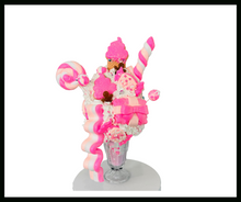 Load image into Gallery viewer, Pink Candyland Faux Extreme Milkshake – Handcrafted Tiered Tray Decor – Perfect for Holiday Decorations, Parties &amp; Photo Props