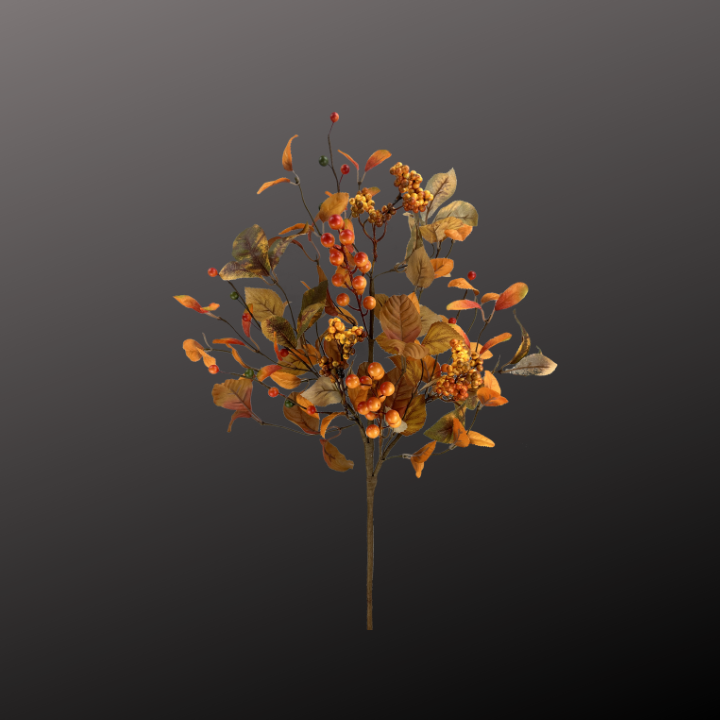 26" Faux Fall Berry Spray with Autumn Leaves – Thanksgiving Floral Spray-57160OR Liberty Floral