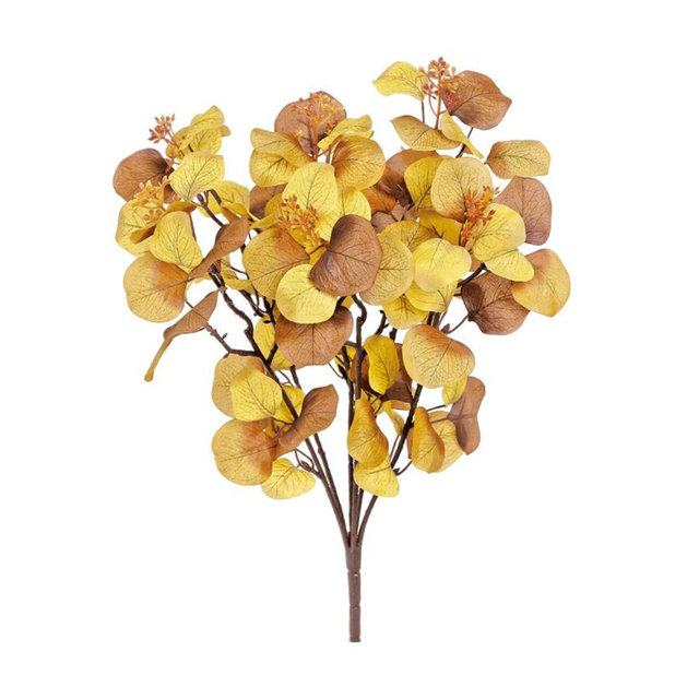 21" Gold Brown Eucalyptus Bush for Fall Floral Arrangements-FL6690-GOBRN Select Artificials