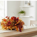 Fall Cosmos Centerpiece in Wooden Dough Bowl — Ready-Made Artificial Fall Arrangement TCT Crafts