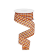 Orange Gingham Check Wired Ribbon | Fall Farmhouse Ribbon | 1.5" x 10yd-RGA1102K7 Craig Bachman