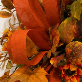 Fall Sunflower Wreath | Orange Maple Leaf Grapevine Wreath | 30"x25" TCT Crafts