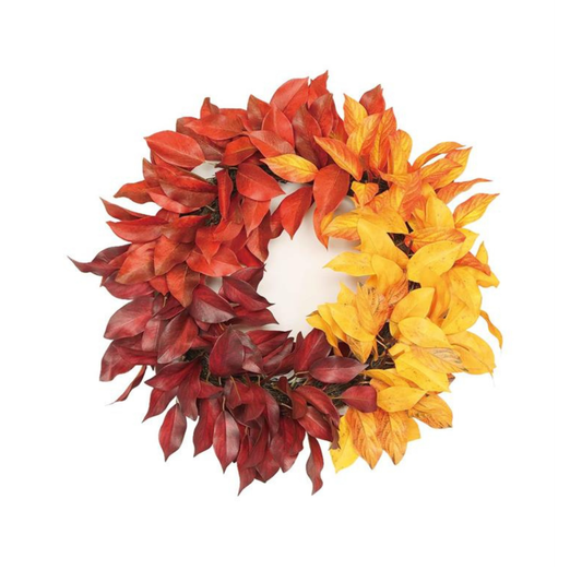 23" Fall Mixed Leaf Wreath – Autumn Door & Thanksgiving Decor-FL7196 Select Artificials