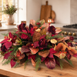 Fall Magnolia Leaf Centerpiece in Paulownia Wooden Tray — Ready-Made Artificial Fall Arrangement TCT Crafts