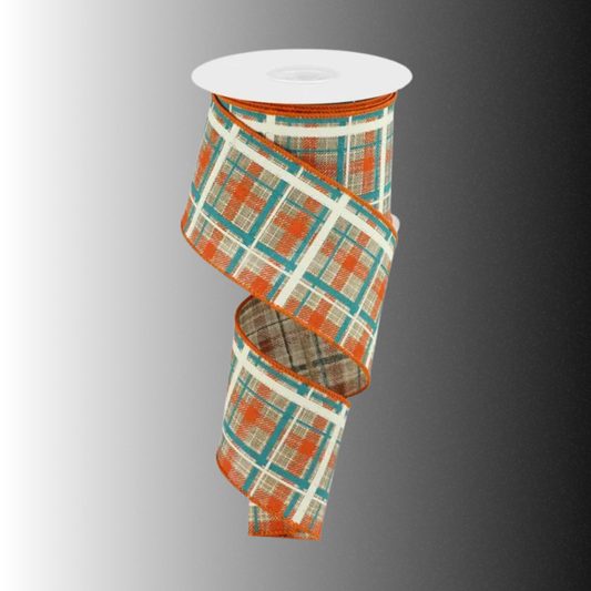 Fall Plaid Wired Ribbon 2.5 Inch x 10 Yards-RGC154401 Craig Bachman