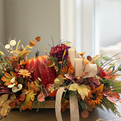 Fall Pumpkin Centerpiece 34 Inch Table Arrangement TCTCrafts