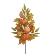 30" Orange & Cream Pumpkin Berry Leaf Spray-85302 Golden Bell