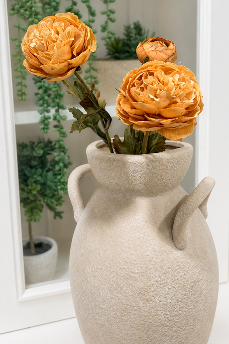 Artificial Golden Yellow Ranunculus Stem — 20 Inch Two Tone Fall Floral Stem-42815A-YE K & K Interiors