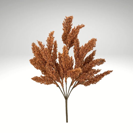 21" Rust Feather Reed Bush – Artificial Fall Floral Spray for Wreaths & Arrangements Liberty Floral