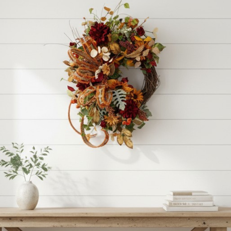 Fall Sunflower Grapevine Wreath 30 Inch Door Decor TCT Crafts