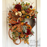 Fall Sunflower Grapevine Wreath 30 Inch Door Decor TCT Crafts